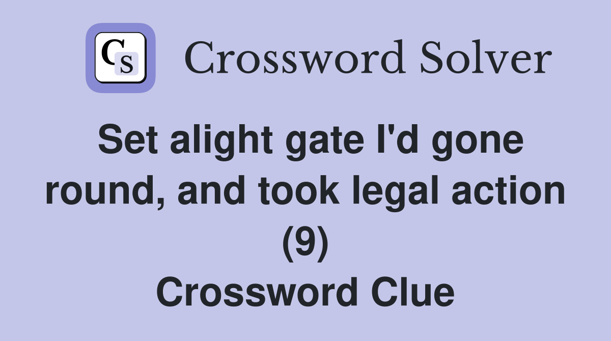 took legal action against crossword clue